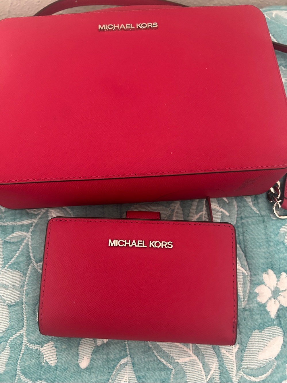 Michael Kors Bright Red Saffiano Crossbody Bag